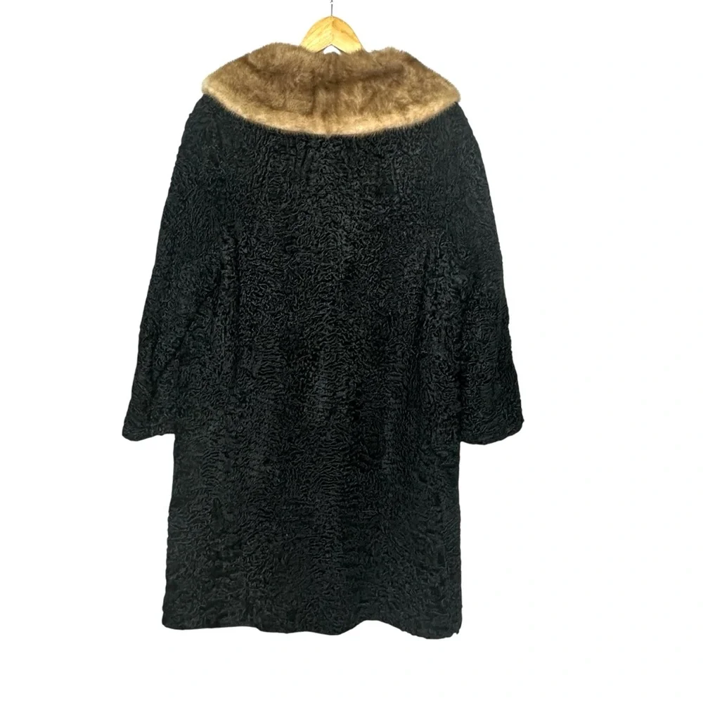 Vintage 50’s/60’s G Fox + Co Persian Lamb Fur Jacket w/Mink Collar - Picture 4 of 16
